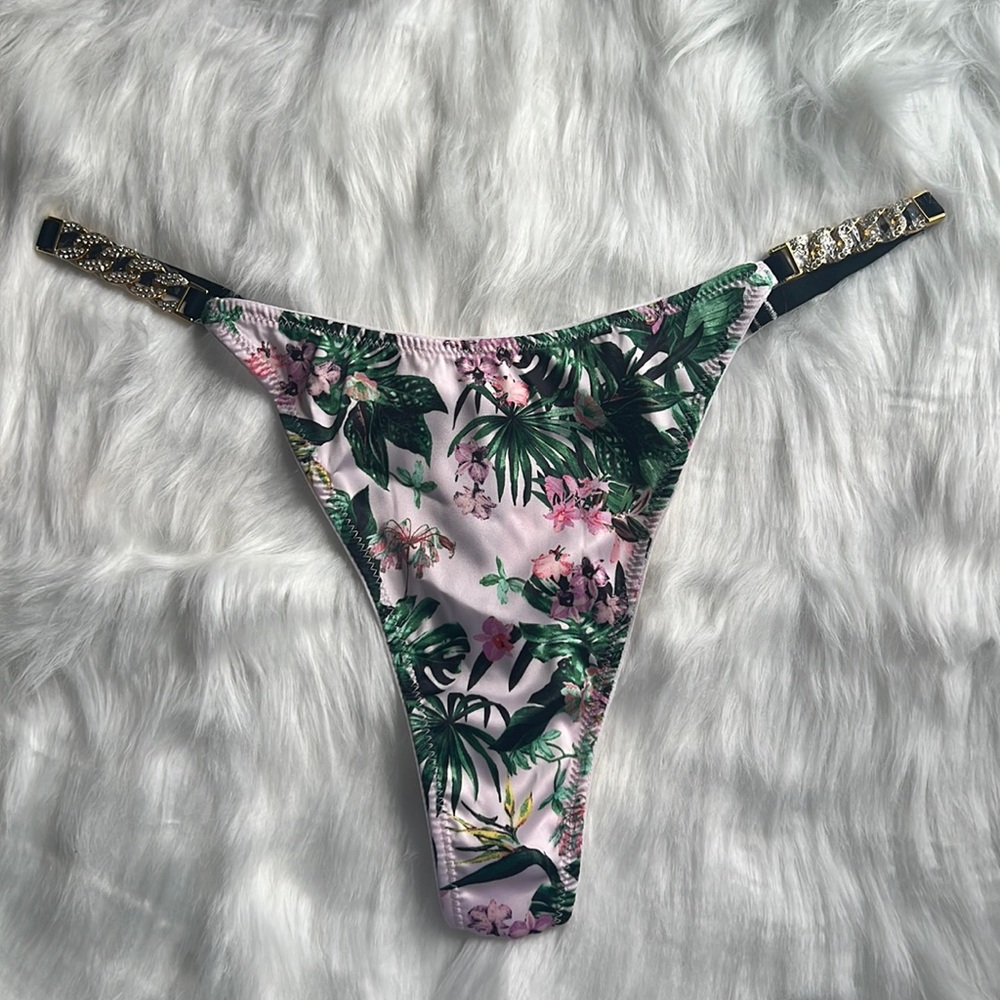 Victoria Secret Chain Strap Satin Thong Panty
